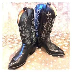 Vintage Imperial Leather Black Cowboy Boots, 9.5EE
